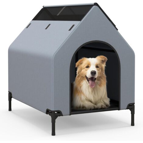 Costway – Niche pour chien 91 cm – Chenil 2 en 1 avec fenêtre ventilée – Tissu Oxford 600D imperméable – Capacité jusqu'à 30 kg