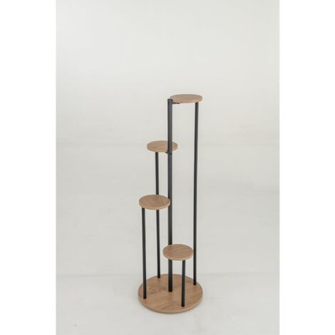 Support Pour Plantes D'intérieur COSTWAY 4 Niveaux - Étagère D'angle 125 Cm En Métal Doré Et MDF Blanc