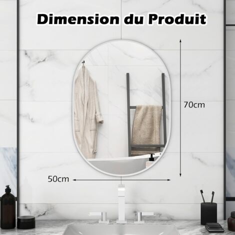 Decor Wonderland Miroir mural ovale sans cadre Aldo de 32 po x 24 po avec bord biseauté et
