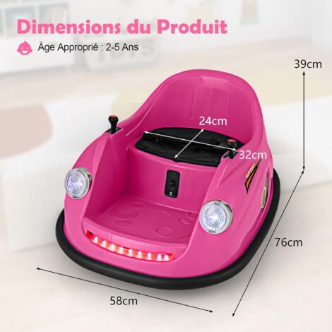 COSTWAY Auto Tamponneuse Électrique 6V pour Enfants 2-5 Ans, Voiture Auto Tamponnante Tournante 360° avec Lumières Clignotantes Colorées, Musique, Manette et Télécommande, 57 x 75 x 42 cm (Rouge COSTWAY Auto Tamponneuse Électrique 6V pour Enfants 2-5 Ans, Voiture Auto Tamponnante Tournante 360° avec Lumières Clignotantes Colorées, Musique, Manette et Télécommande, 57 x 75 x 42 cm (Rouge
