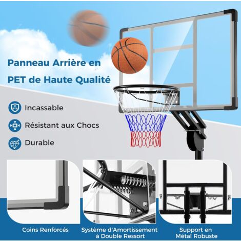 COSTWAY Panier de Basket-Ball sur Pied avec Hauteur Réglable à 12 Niveaux 232-305 CM, Ensemble de Basketball avec Roues Panneau Arrière Incassable Rangement de Balle, pour Exterieur Interieur COSTWAY Panier de Basket-Ball sur Pied avec Hauteur Réglable à 12 Niveaux 232-305 CM, Ensemble de Basketball avec Roues Panneau Arrière Incassable Rangement de Balle, pour Exterieur Interieur