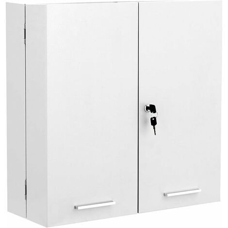 armoire à glace armoire de salle de bain armoire à pharmacie 53x52,5x19,5cm avec miroir (1/5)