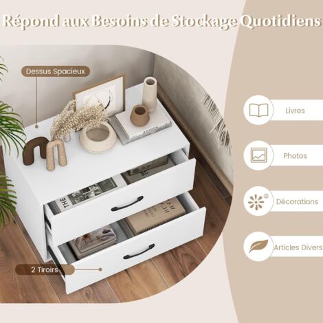 Costway – Commode de rangement 3 tiroirs – Buffet avec porte en verre strié – Pieds métalliques dorés – Kit anti-basculement – Armoire pour chambre, entrée, gris