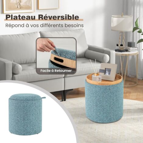 Qiilu Banc ottoman de rangement Pouf de Rangement Pliable Tabouret Banc