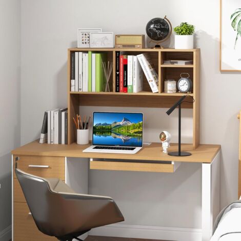 Étagère De Bureau En MDF, 95 X 74 Cm - 2 étagères, Rangement Multi-usage Pour Livres Et Fournitures