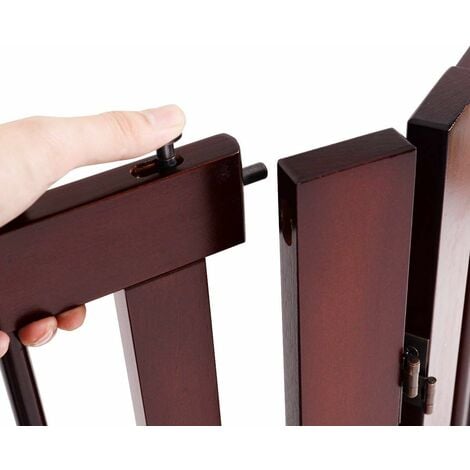 COSTWAY Barrière de Sécurité Grille Protection pour Animaux Cheminée Escalier en Pin