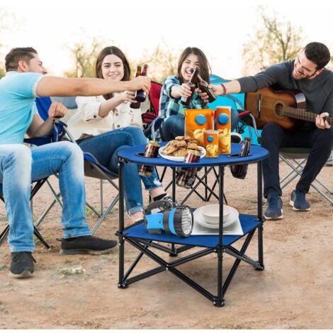 Table Pliante Camping & Jardin – 86x86x70cm, Légère Et Portable (Pique-nique, BBQ)