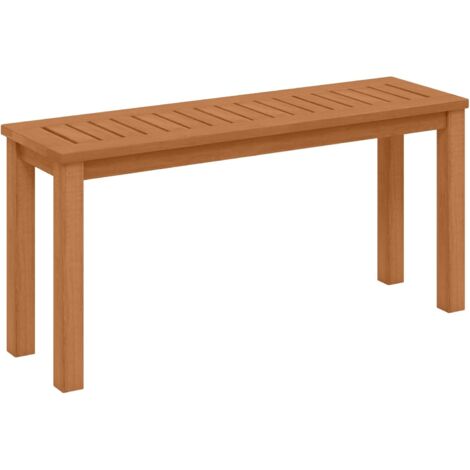 Costway – Banc de jardin en bois massif 2 places 100 x 30 x 47 cm – Siège à lattes – Charge 150 kg – Finition à l'huile de teck (1/4)