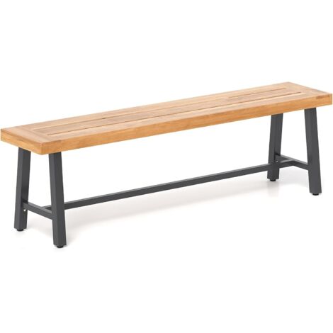 COSTWAY Banc Exterieur Jardin 160 x 32 x 45 cm, 3 Places Banc de Jardin, Bois d’Acacia, Capacité 360 kg, Coussinets Antidérapants, Pieds en Métal, Banc Bois pour Jardin Porche Terrasse (160 cm,1)
