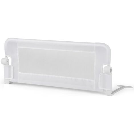 COSTWAY Barrière de Lit Enfant Pliable 105x43cm avec Sangle en Y, Barrière de Sécurité Enfant avec Tissu Oxford & Cadre en Métal, Garde-Corps de Lit Bébé pour 18 Mois-5 Ans(Blanc)