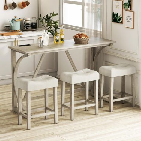 GOPLUS Table de bar avec tabouret de bar, table de bistrot 3 pièces