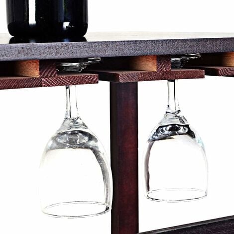 COSTWAY Étagère à Vin Casier à 24 Bouteilles en Bois de Pin Verni Robuste Modulable Rangement pour Verre à Vin Rouge 80 x 41,5 x 91,5 CM