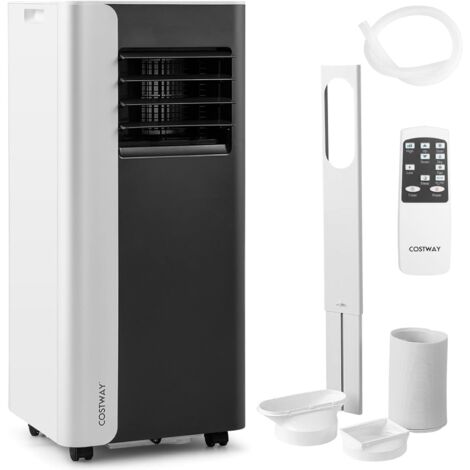 Costway – Climatiseur mobile silencieux 7000 BTU – 3 en 1 : refroidissement, déshumidification, ventilation – Minuteur 24H, classe énergétique A – Pour pièces jusqu'à 28㎡