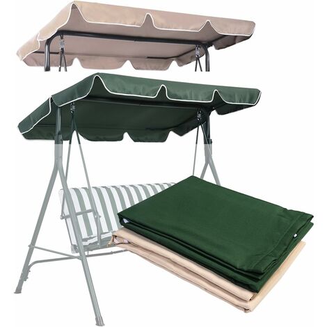 Costway – Toit balancelle 191x132cm en polyester étanche – Protection anti-UV – Bordure de 12cm – Montage facile et durable