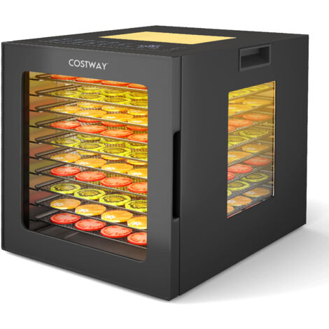 Déshydrateur Alimentaire 850W à 10 Plateaux en Acier Inox, Séchoir Électrique avec 10 Programme Préréglé, Minuterie 48H et Température 30-75℃
