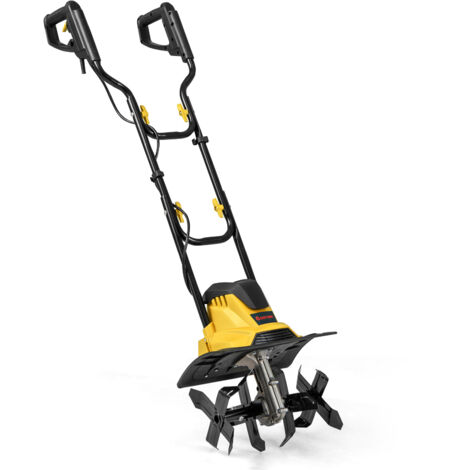 Motoculteur Électrique Filaire, Pliable 10 A, Largeur de Travail 36 cm, Profondeur de Travail 22 cm, Verrouillage de Sécurité, Jaune (1/5)