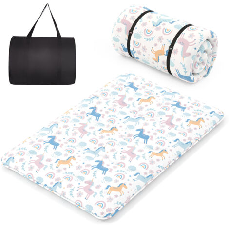 Matelas Futon Portable Pliable, Matelas Futon Japonais 140 x 200 cm, Housse Lavable,d'Invités(Licorne)