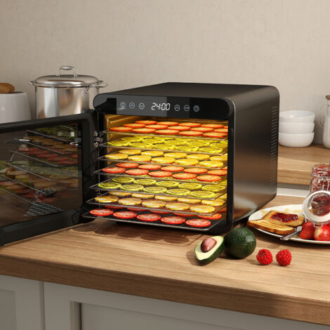 Déshydrateur Alimentaire - RELAX4LIFE - 850W - 10 Plateaux En Acier Inoxydable - Température 35℃-75℃ - Minuterie De 48H - Écran LED - Electroménager