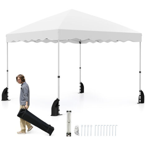Costway – Tonnelle pliante 3 x 3 m – Abri extérieur portable avec sac à roulettes – Toile oxford UPF50+ – 4 ancrages et 8 piquets pour stabilité (1/5)