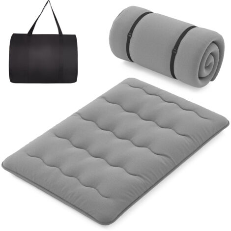 Matelas Futon Portable Pliable, Matelas Futon Japonais 140 x 200 cm, Housse Lavable,d'Invités(Gris) (1/5)