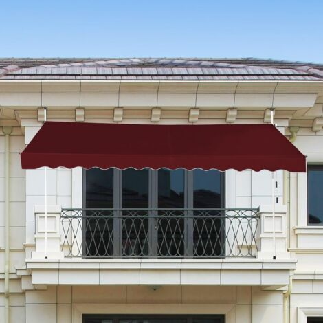 Auvent Manuel Rétractable Avec LED 350x250 Cm Crème - Store Exterieur Auvent Retractable Abri Soleil Pergola Pliable Terrasse Couverte Home Living 86752417
