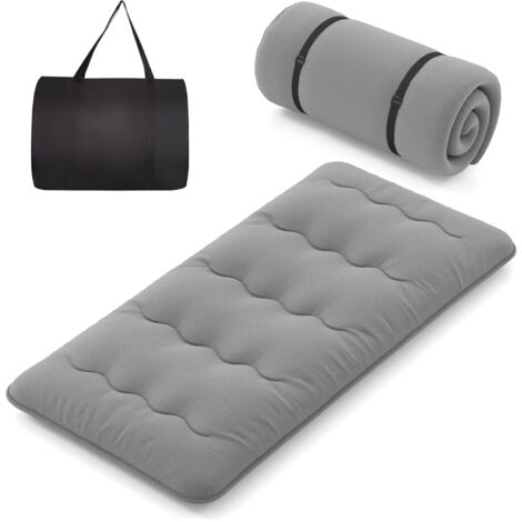 Matelas Futon Portable Pliable, Matelas Futon Japonais 90 x 200 cm, Housse Lavable,d'Invités (Gris)