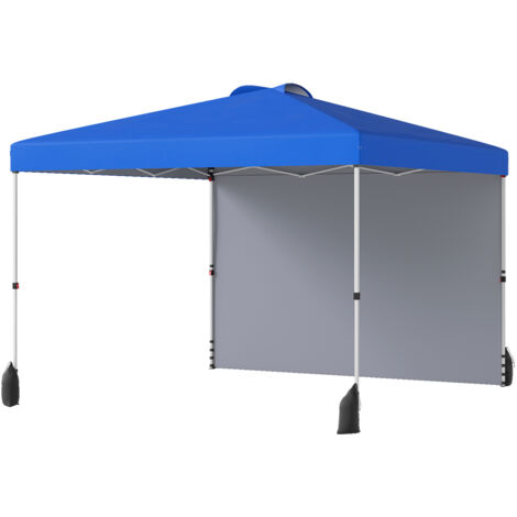 Tonnelle de Jardin 3X3 M avec Paroi Latérale, Tente Réception Pliant avec Sac à Roulettes & 4 Sacs de Sable Toit Aéré, pour Fête Camping (1/5)