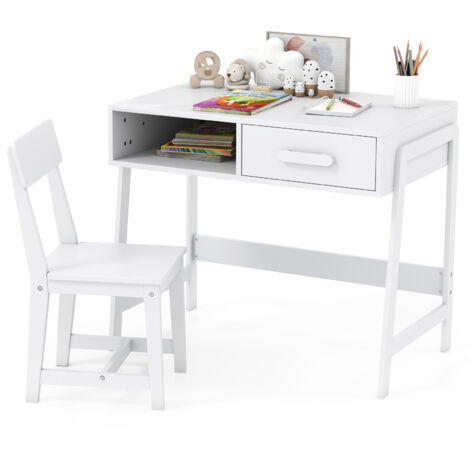 Ensemble Chaise Et Bureau Pour Enfants, Avec étagère Et Tiroir De Rangement Rose P 010556427753