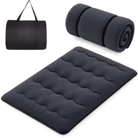 Matelas Futon Portable Pliable, Matelas Futon Japonais 140 x 200 cm, Housse Lavable,d'Invités(Noir)