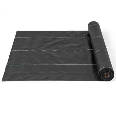Toile de Paillage Contre Les Mauvais Herbes 2M x 25M, Tapis en Tissu Anti Herbes de Jardin en PP avec Ligne de Guidage Claire et Droite, 100 g/m² (1/5)