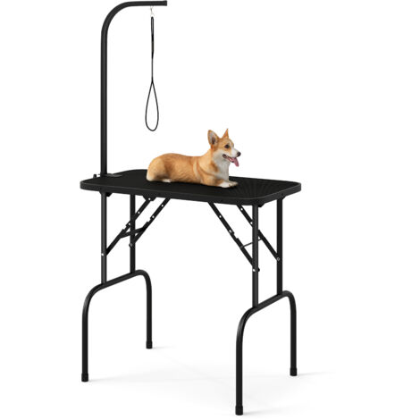 Table de Toilettage pour Chien Pliable, Station de Beauté pour Chat, Bras Réglables en Hauteur, Sangle, Table Toilettage Chien, 80,5 x 46 x 76,5 cm (1/5)