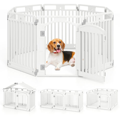Parc pour Chien Exterieur Interieur à 8 Panneaux en HDPE, Barriere de Securite Chien Pliable, pour Taille Moyens & Petits, 192L x 65l x 80H (1/5)
