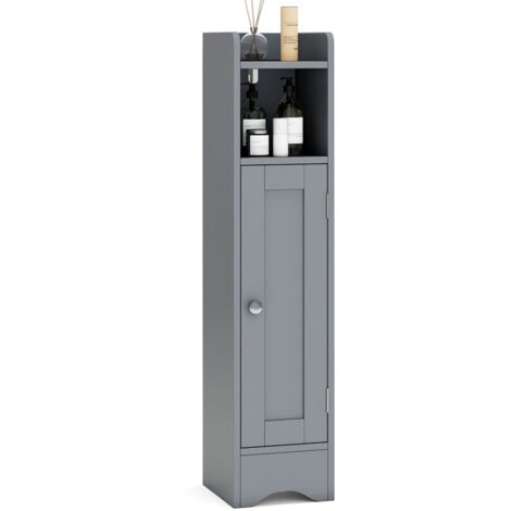 Meuble de Salle de Bain, Armoire d'Angle avec Porte & Étagères Meuble de Salle de Bain, Armoire d'Angle avec Porte & Étagères