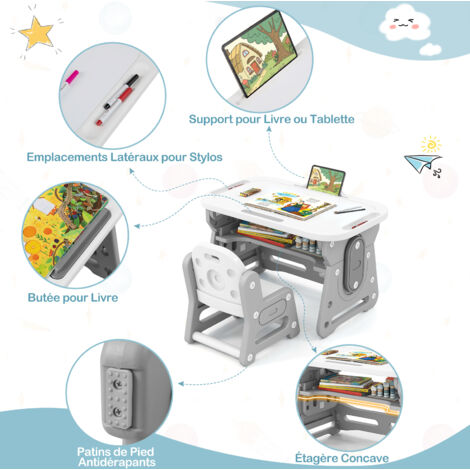 Tour D'Apprentissage KIDOOLA Pour Tout-Petits - Hauteur Réglable, Sécurisée - Bureau Et Marchepied