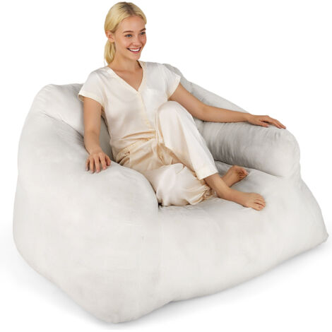 Fauteuil Poire pour Adultes, Canapé Moelleux avec Revêtement en Velours et Fond Antidérapant, Garnissage en Éponge Élastique, pour Salon, Chambre (1/5)