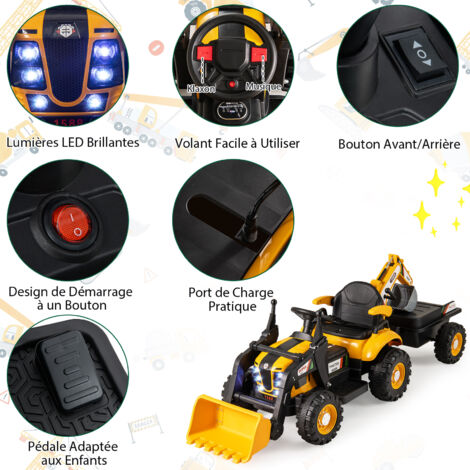 Teorema Jouets Teorema 66692 - Tracteur électrique 12 V à chevaucher pour enfants, avec lumières, sons, remorque, lecteur MP3, entrée auxiliaire, USB et radio commande Teorema Jouets Teorema 66692 - Tracteur électrique 12 V à chevaucher pour enfants, avec lumières, sons, remorque, lecteur MP3, entrée auxiliaire, USB et radio commande
