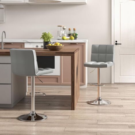 Tabourets De Bar - Lot De 4 - Style Industriel - Gris Anthracite Et