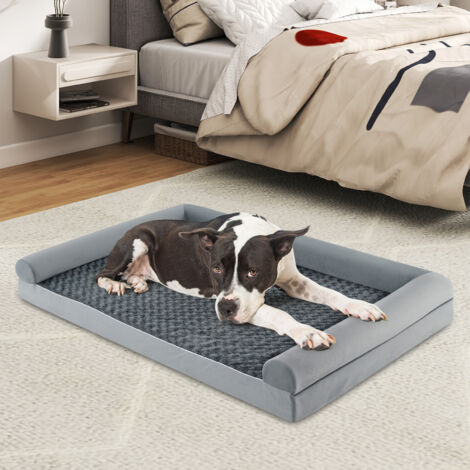 Lit Orthopédique pour Chien, Grand Panier Chien, Coussin en Mousse en Forme d'Œuf, Housse Amovible et Lavable, 135 x 91 x 18 cm (XXL) (1/5)