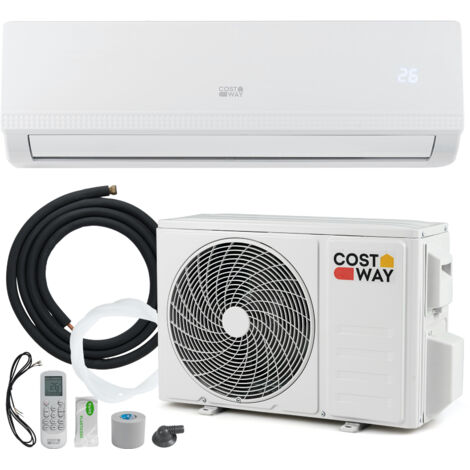 COSTWAY Climatiseur réversible Mono-split 9000BTU-2,6 kW-R32-A++/Minuterie 24H