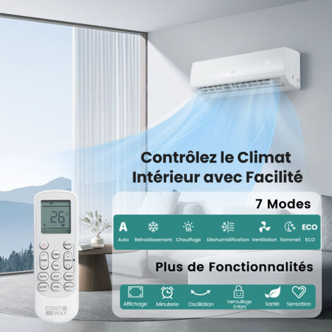 Climatiseur Monobloc GREEN ELECTRIC PLUS 9000 BTU + Kit D'Installation 3m - Classe A++