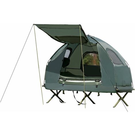 Lit de camping pliable avec matelas - Tente Aventure