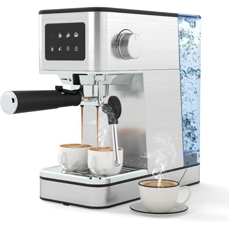 Costway – Cafetière expresso 1200W – Pompe 20 bars – Écran tactile – Buse vapeur 360° – Réservoir 1,7L en acier inoxydable – Nettoyage facile