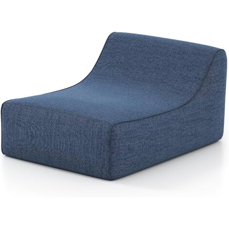 COSTWAY Canapé Gonflable Lounge, Fauteuil Paresseux Gonflable Ergonomique avec Housse Amovible & Base Antidérapante, Chaise Longue Portable en Forme de L pour Salon, Bureau, Chambre (Bleu) (1/2)