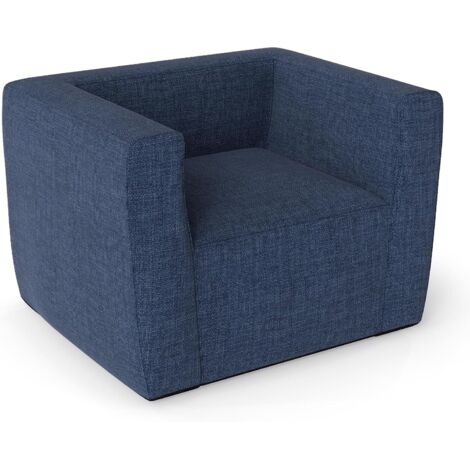 COSTWAY Fauteuil Gonflable, Canapé Portable 1 Place avec Housse Détachable, Accoudoirs Larges & Assise Spacieuse, Base Antidérapante, Fauteuil Gonflable Intérieur pour Salon, Bureau, Chambre (Bleu) (1/2)