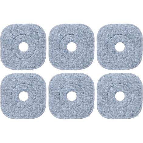 COSTWAY Lot de 6 Serpillière en Microfibre, 6 Lingettes de Rechange Amovible, Lavable en Machine pour Sols, Carrelages, Murs, Fenêtres, 26,5 x 26,5 x 0,7 cm (Plus 6 Serpillières)