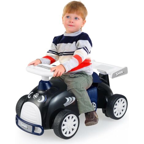 Voiture à Pousser Porteur Voiture Avec Musique Et Klaxon Pour Bebe De 19 A 36 Mois Blanc