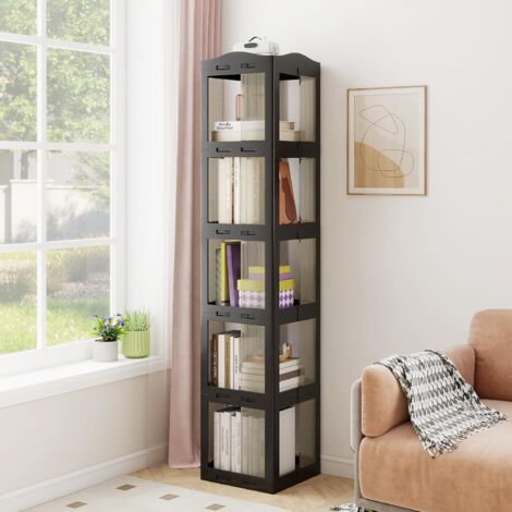 COSTWAY Bibliothèque Enfant Rotative 360° En Forme D'Arbre - 4 Niveaux 7 Compartiments