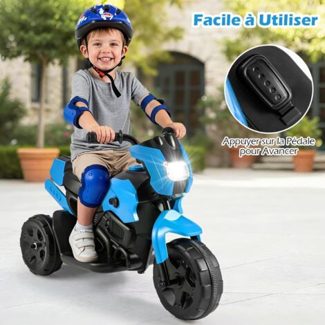 COSTWAY 6V Moto Électrique Enfants avec Phare et Pédale, Voiture Électrique Enfants avec Tableau de Bord Réaliste, Charge Max 20 kg, Moto Bébé à 3 Roues pour Garçons Filles de 3-6 Ans