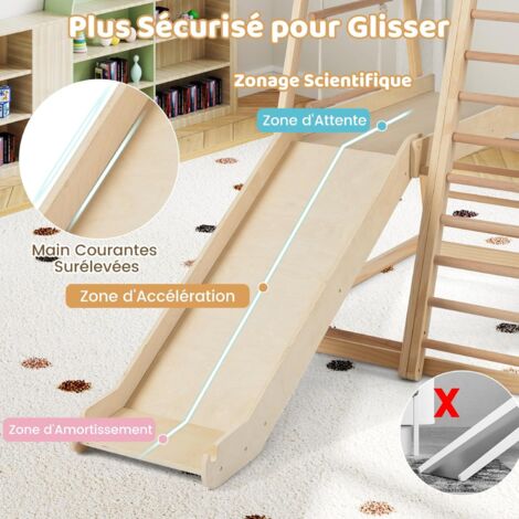 COSTWAY 6 en 1 Aire de Jeux en Bois Enfants avec Toboggan Réversible COSTWAY 6 en 1 Aire de Jeux en Bois Enfants avec Toboggan Réversible