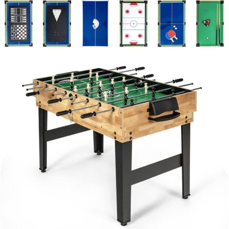Klarfit Spin 2-in-1 speeltafel biljart tafelvoetbal 180° draaibaar